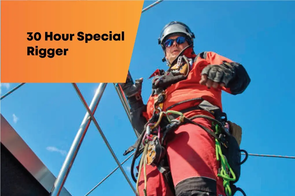 Trainee completing 16-hour special rigger training approved by NYC DOB