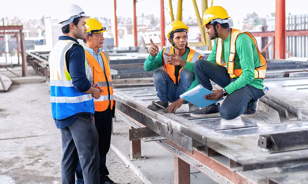 OSHA construction safety training with protective gear